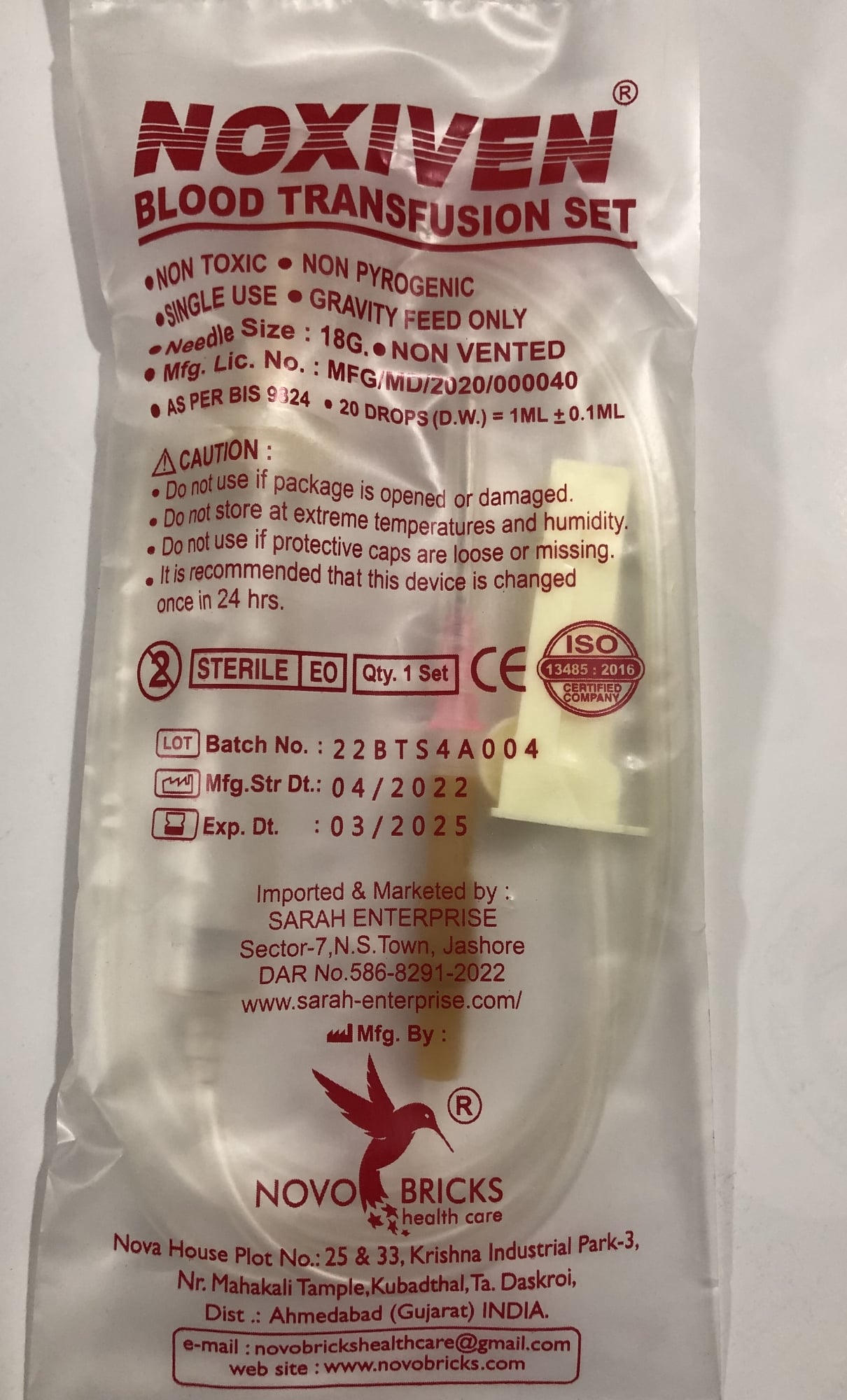 Picture of Blood Transfusion set Noxifen(10pcs)