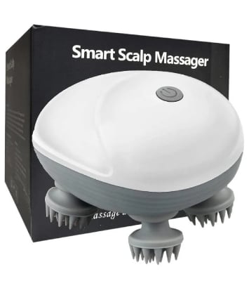 Picture of Electric Scalp Massager, Portable Waterproof Scalp Massager For Hair Growth, Stress Relief, Deep Cleaning, Full Body Massage With 4 Heads