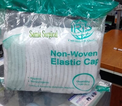 Picture of Disposable Non-woven Head Cover Mob Cap Hat Hair Net Anti-dust Hats Cap White  Colour - 100 Pcs