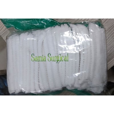 Picture of Disposable Non-woven Head Cover Mob Cap Hat Hair Net Anti-dust Hats Cap White  Colour - 100 Pcs