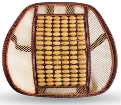 Picture of Mesh Ventilation Wooden Back Rest with Elastic and Belt Support For Car Seat, Office Chairs, home