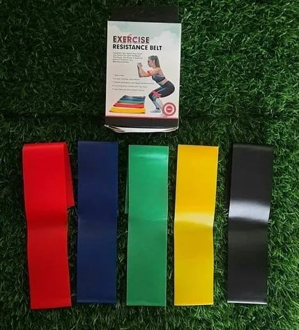 Picture of Exercise Resistance Belt- 5 Pcs, Resistance Bands for Rehab, Prehab, Dynamic Warm-Ups as well as Basic Fitness Band