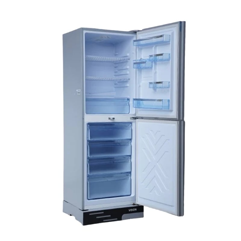 Picture of VISION Glass Door Refrigerator RE-330 Liter Mirror Jaba Flower Bottom Mount