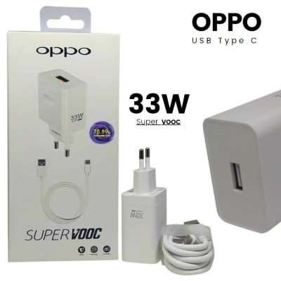 Picture of Oppo 33W Super Vooc Charger and Super Vooc Flash Adapter with Type C Cable for Oppo Charger