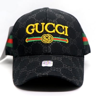 Picture of Black Embroidery logo Cotton Curved Visor Cap-One Size