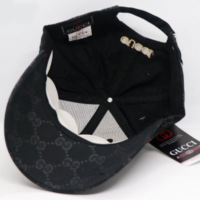 Picture of Black Embroidery logo Cotton Curved Visor Cap-One Size