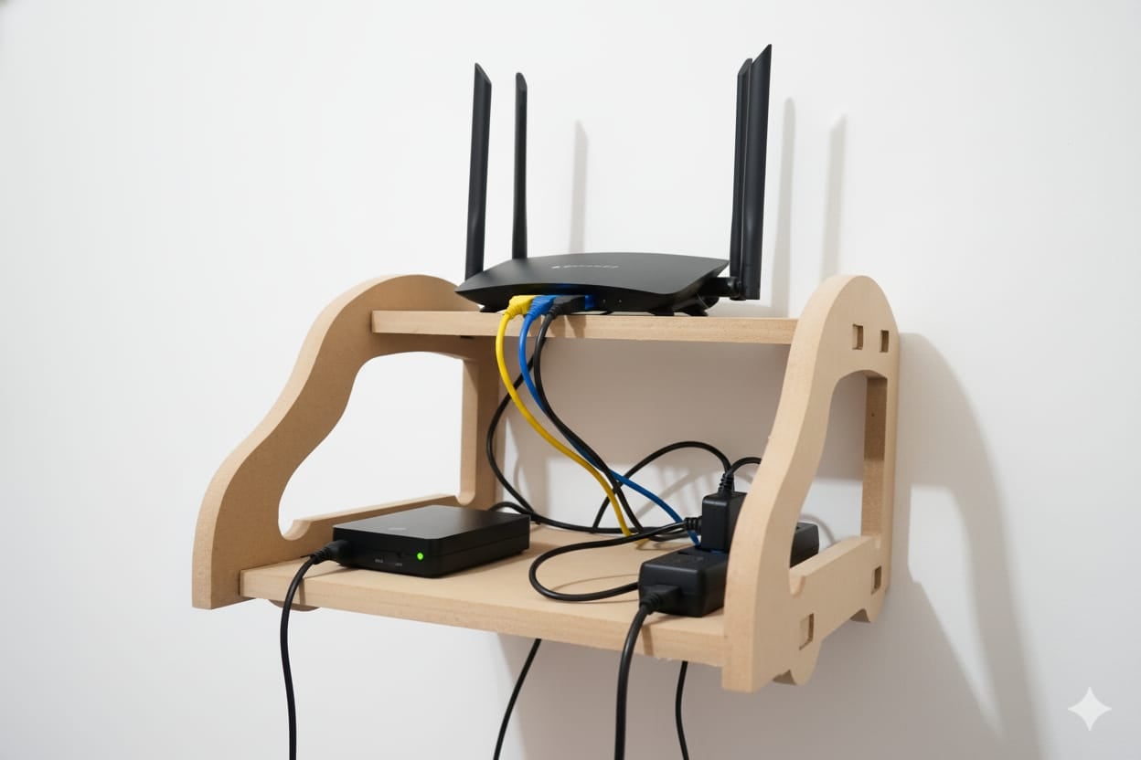 Picture of New High Quality PVC Tarpaulin Double Layer Wall Mounted Shelf Stand for Wifi Modem Router-3 Layer Stand