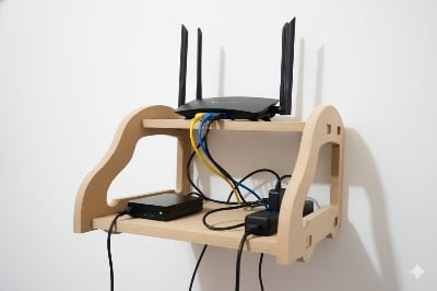 Picture of New High Quality PVC Tarpaulin Double Layer Wall Mounted Shelf Stand for Wifi Modem Router-3 Layer Stand