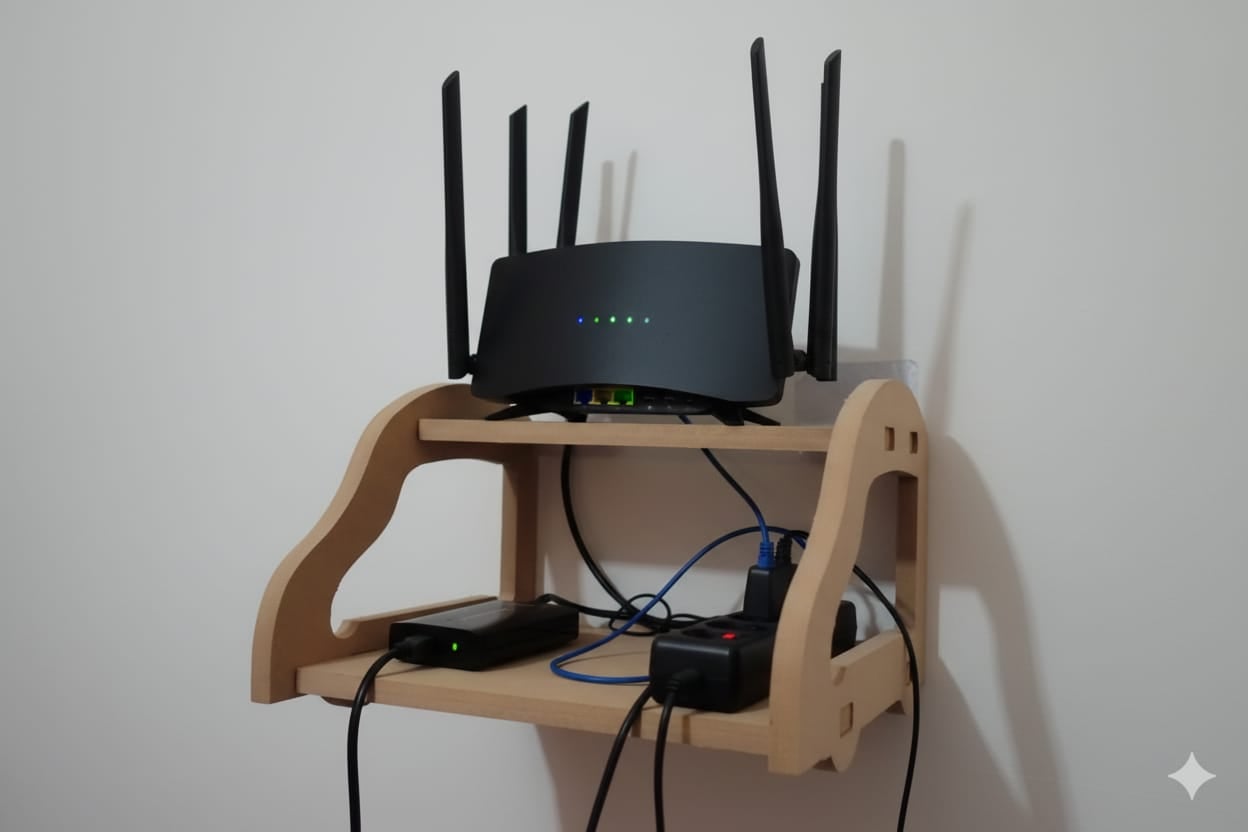 Picture of New High Quality PVC Tarpaulin Double Layer Wall Mounted Shelf Stand for Wifi Modem Router-3 Layer Stand