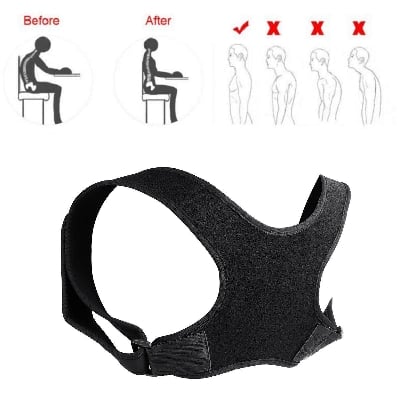 Picture of Hot Sale Shoulder Corrective Therapy Support Pain Relief Belt Back Posture Corrector-Black