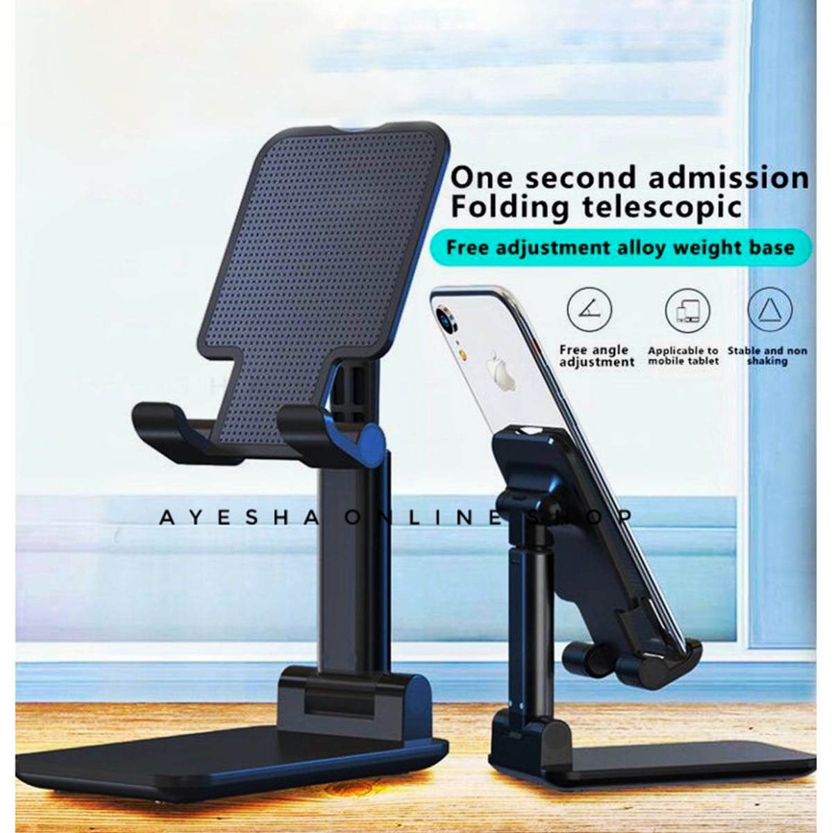 Picture of Universal Ergonomic Collapsible Adjustable Mobile Stand Desktop Tablet Mobile Phone Holder