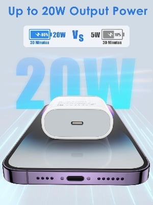 Picture of For Iphone 20 Watt Charger With Cable Premium Quality Fast Charging - Charger
