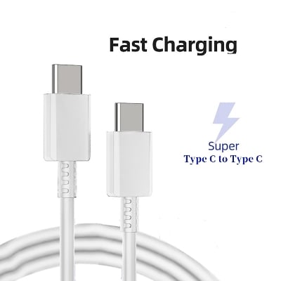 Picture of Google iphone/apple Type C To Type C Fast Charging Cable Type C To Type C Fast Charger Cable USB Cable- Black & White iphone cable