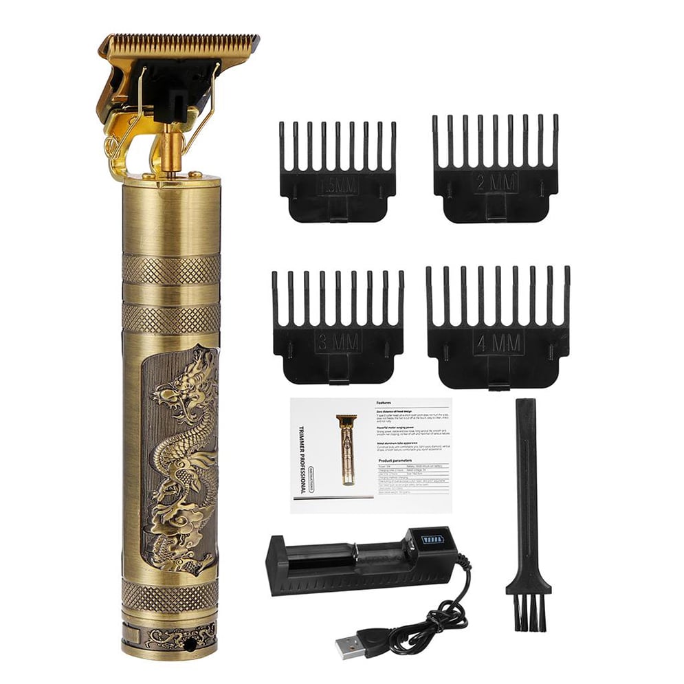 Picture of New T9 Vintage USB Rechargeable Hair Trimmer Electric Hair Clipper Haircut Machine For Men Nose Trimmer