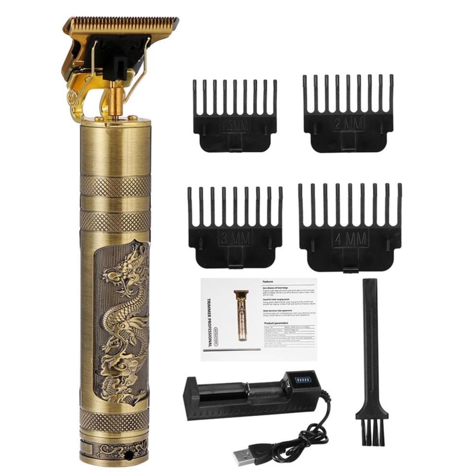 Picture of New T9 Vintage USB Rechargeable Hair Trimmer Electric Hair Clipper Haircut Machine For Men Nose Trimmer