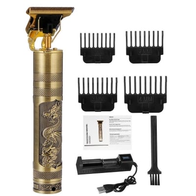 Picture of New T9 Vintage USB Rechargeable Hair Trimmer Electric Hair Clipper Haircut Machine For Men Nose Trimmer