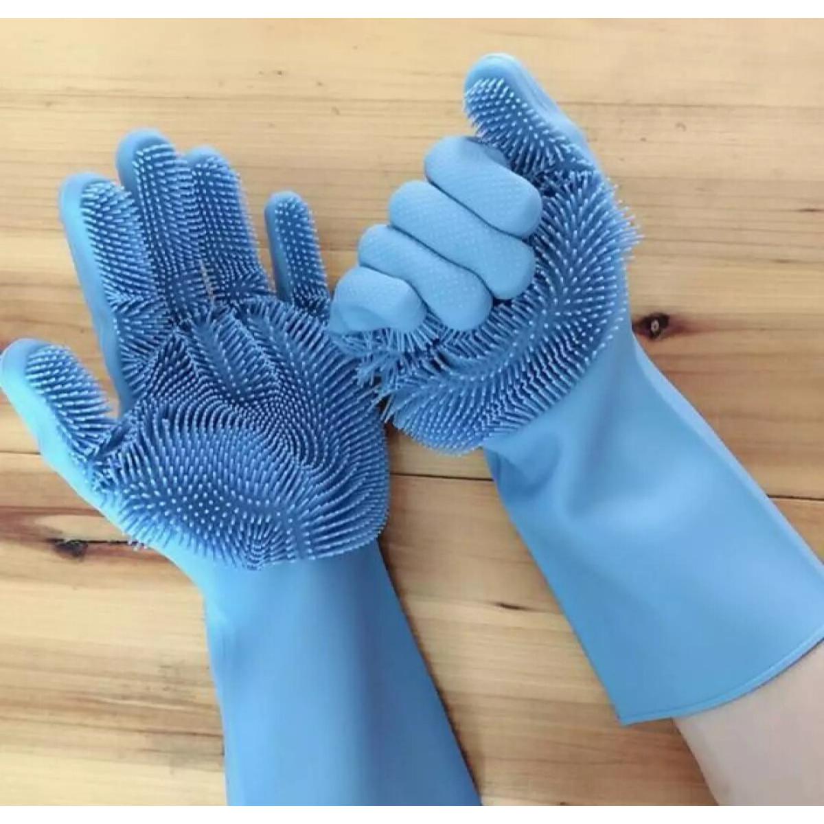 Picture of 1pcs Silicone Dish Washing Kitchen Hand Gloves- Multicolor - Hand Gloves - Hand Gloves - Hand Gloves-Multicolor