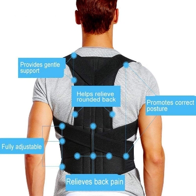 Picture of Adjustable Shoulder Support Brace for Effective Back Pain Relief - Ergonomic Posture Corrector Belt with Customizable Support-Multicolor