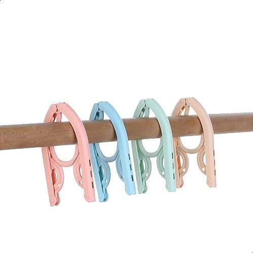 Picture of Foldable, Travel Hangers, Portable Folding Clothes Hangers Cloth Hanger Rack Travel Accessories Foldable Clothes Drying Hanger- Multicolor