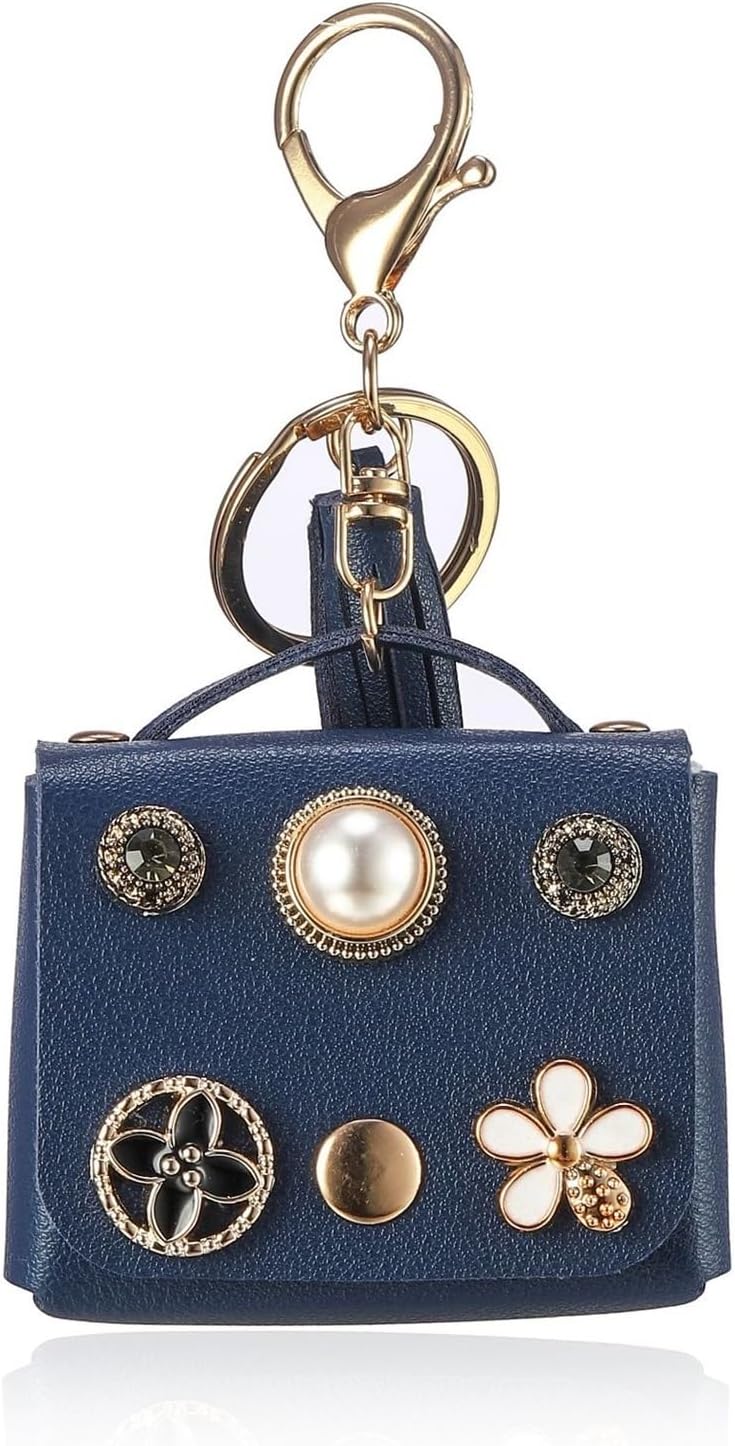 Picture of Key Chain Charm Headphone Bag For Apple Airpods Pro and pro 2nd Gen, joyroom T03s Pro cover, Airpods 4 Pro2 3 2and1 Headphone Bag Wallet PU Leather Keychain (Headphone not included)