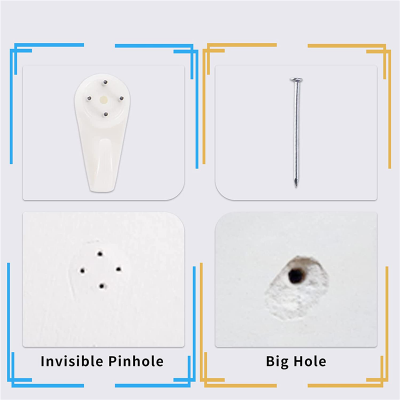 Picture of 2Pcs PCS Picture Hangers Hanging Kit, Heavy Duty Hooks for Stucco/Concrete/Hard Walls Without Drilling, Invisible Nail LBS Weight Load