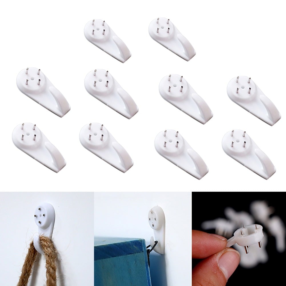 Picture of 2Pcs PCS Picture Hangers Hanging Kit, Heavy Duty Hooks for Stucco/Concrete/Hard Walls Without Drilling, Invisible Nail LBS Weight Load