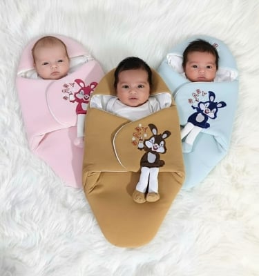 Picture of New WarmNest Soft Newborn Baby Wrap Blankets Baby Sleeping Bag Envelope For Newborn Sleepsack 100% Cotton thicken Cocoon for baby 0-8 Months Baby Jumpsuit Blanket