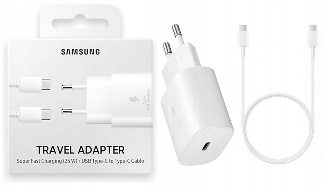 Picture of Samsung Galaxy 25W Super Fast Charging Travel Adapter (with USB-C to C Data Cable), Black