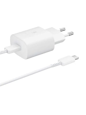 Picture of Samsung Galaxy 25W Super Fast Charging Travel Adapter (with USB-C to C Data Cable), Black