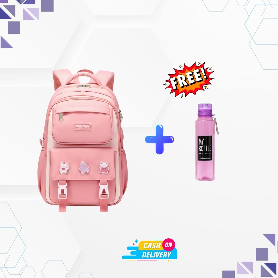 Picture of Kids Backpack for Girls - School Bags for Middle School Students - Book Bag for Elementary Primary - Kawaii Ita Backpack 2025 + FREE 500ml Water Bottle – Premium Student Combo