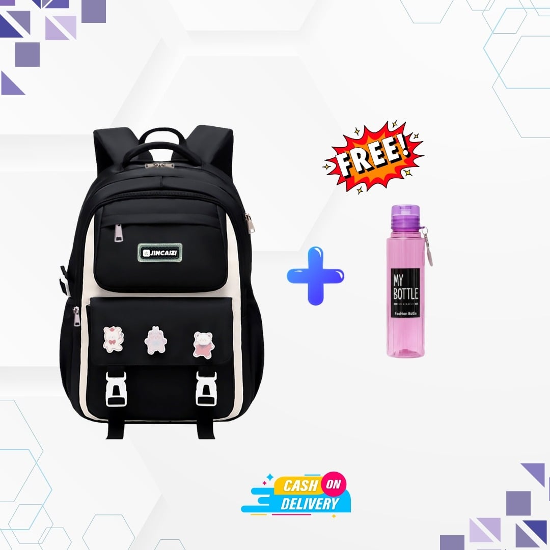 Picture of Kids Backpack for Girls - School Bags for Middle School Students - Book Bag for Elementary Primary - Kawaii Ita Backpack 2025 + FREE 500ml Water Bottle – Premium Student Combo