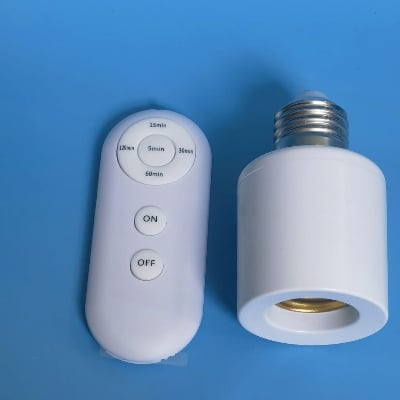 Picture of Smart AC220V Wireless remote Control Lamp Holder With Timing Adjustment Function Smart Light LED Lamp Base Universal-Round Holder