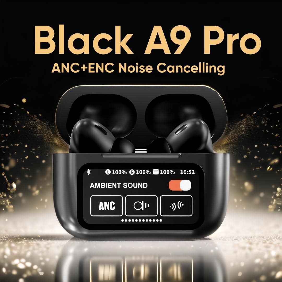 Picture of Airpods Pro New ANC/ENC A9 PRO 5th Generation Wireless Earbuds with LED Smart Touch Screen Display