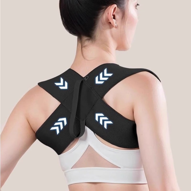 Picture of 【Popular Categories】 Back Brace Posture Corrector Belt Lumbar Shoulder Support Breathable Elastic Back Posture Correction Back Spine Orthopedic Brace BOYUAN-Black