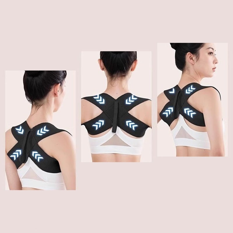 Picture of 【Popular Categories】 Back Brace Posture Corrector Belt Lumbar Shoulder Support Breathable Elastic Back Posture Correction Back Spine Orthopedic Brace BOYUAN-Black