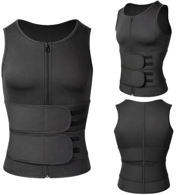 Picture of Waist Trainer Slim Corset Back Waist Support Belt Men Back Brace Belt Fajas Lumbares Ortopedicas Protection Spine Support Vest-Black