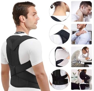Picture of New Back Brace Posture Corrector for Women and Men Upper Back Support Pain Relief Improve Bad Posture Clavicle Spine Corrector