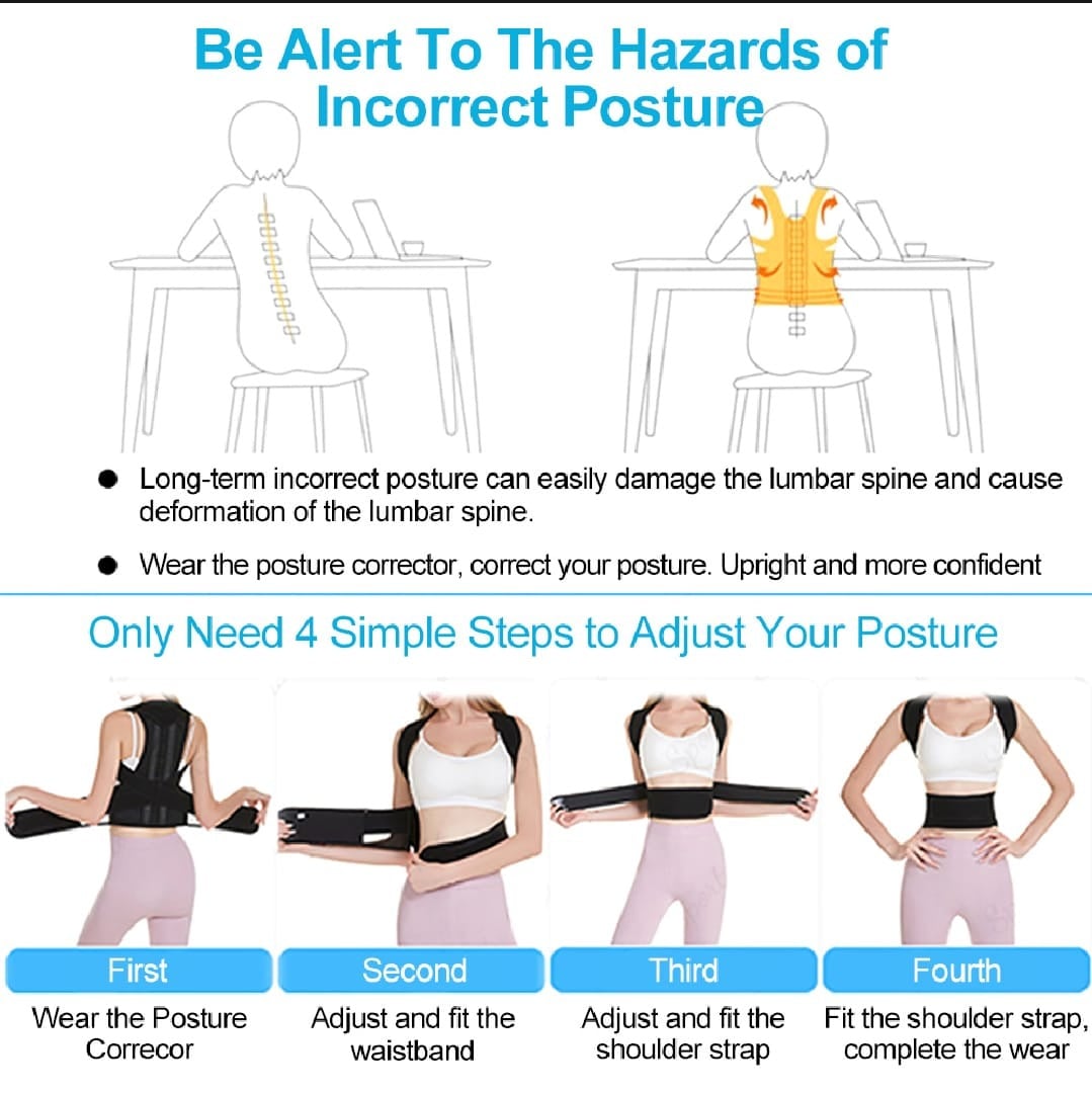 Picture of New Back Brace Posture Corrector for Women and Men Upper Back Support Pain Relief Improve Bad Posture Clavicle Spine Corrector