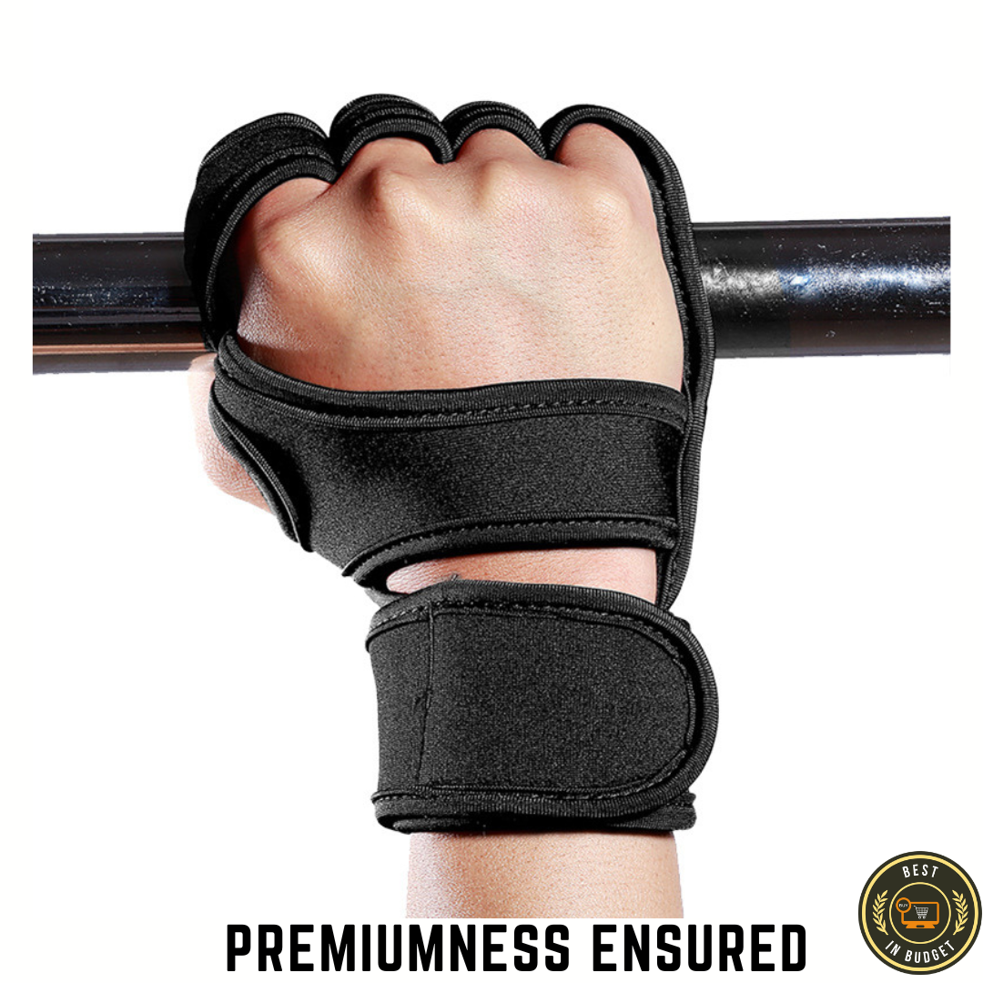 Picture of Premium Gym Workout Gloves with Wrist Support – Ideal for Pull-Ups, Weightlifting, and Fitness Training-Black