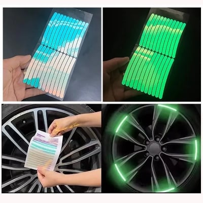 Picture of 10 pcs x Wheel Rim Reflective Sticker Car Bike Tire Reflective Waterproof Stickers