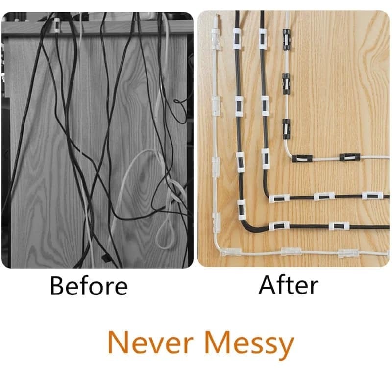 Picture of Adhesive Data Cable Charging Wire Holder Clips Wall Desktop Cable Organizer Peeling and Mounting