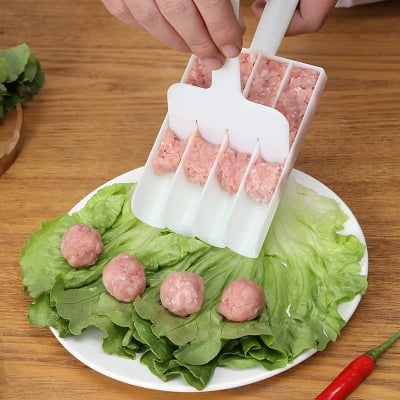 Picture of Creative Kitchen Meatball Maker Meat Ball Scoop with Cutting Spade Piyaju Maker, None-Stick Meatball Maker Cooking Piyajo Maker Accessories
