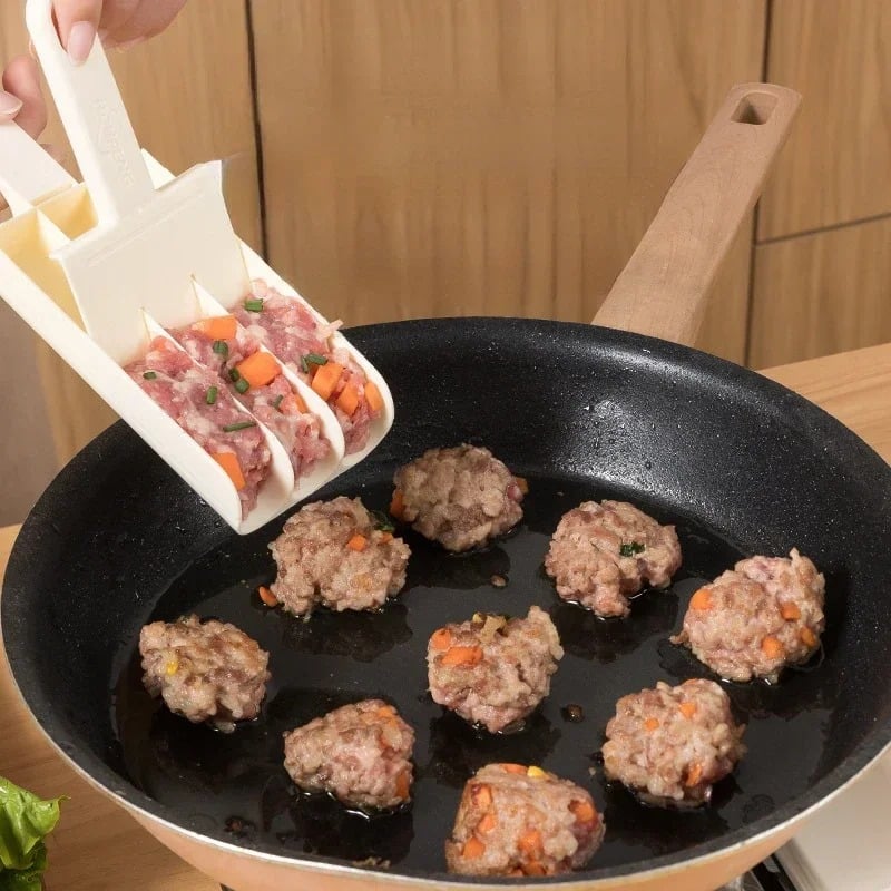 Picture of Creative Kitchen Meatball Maker Meat Ball Scoop with Cutting Spade Piyaju Maker, None-Stick Meatball Maker Cooking Piyajo Maker Accessories