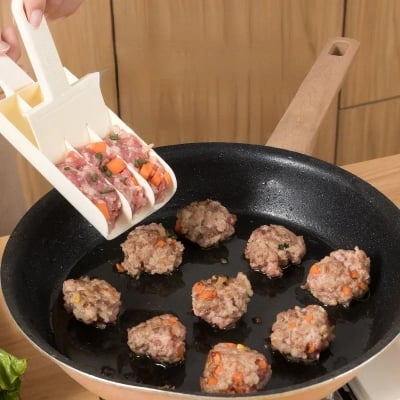 Picture of Creative Kitchen Meatball Maker Meat Ball Scoop with Cutting Spade Piyaju Maker, None-Stick Meatball Maker Cooking Piyajo Maker Accessories