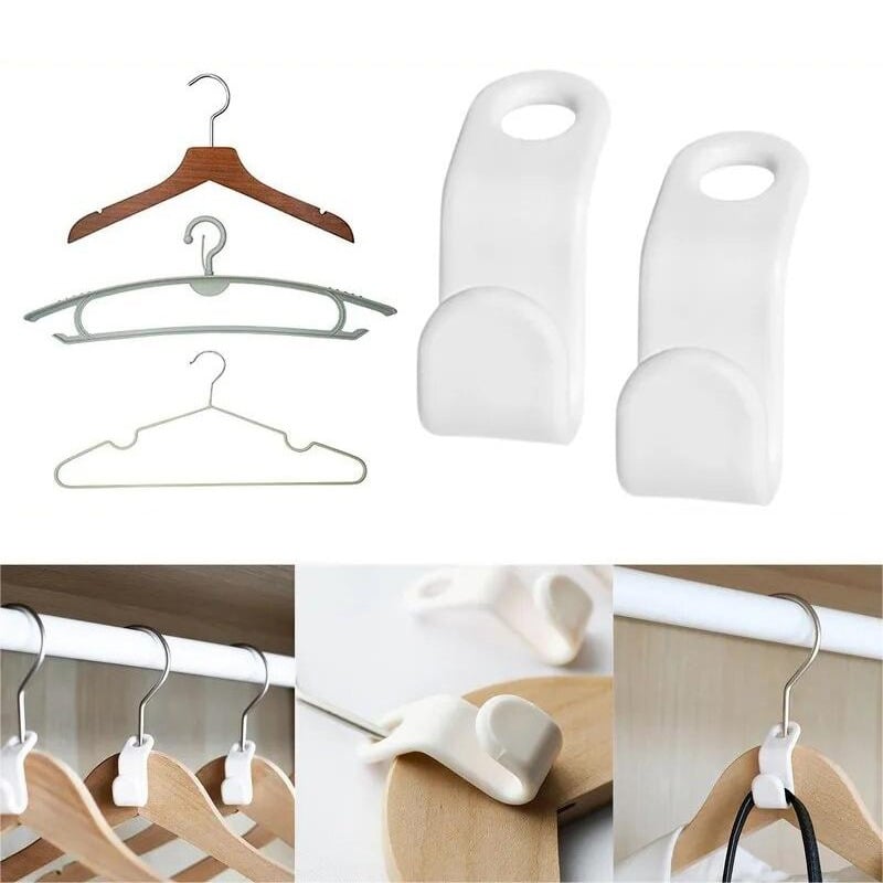 Picture of Cloth Hanger Connection Hook Home Clothes Hanger Link Buckle Thickened Plastic Stackable Clothes Hanger