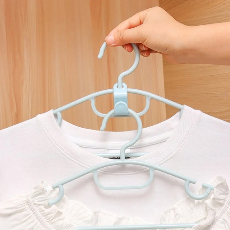 Picture of Cloth Hanger Connection Hook Home Clothes Hanger Link Buckle Thickened Plastic Stackable Clothes Hanger