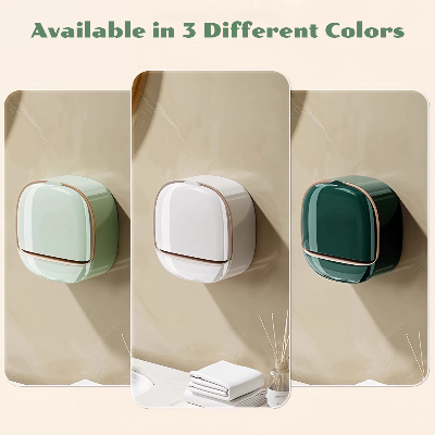 Picture of Luxury Soap Case - Self Draining Soap holder with Flip Top, Wall-Mounted Soap box with Cover, Keeps Soap Dry for Bathroom & Kitchen, Best Quality Bathroom Accessories