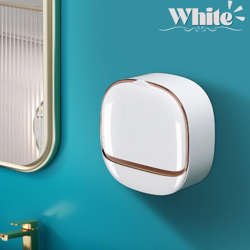 Picture of Luxury Soap Case - Self Draining Soap holder with Flip Top, Wall-Mounted Soap box with Cover, Keeps Soap Dry for Bathroom & Kitchen, Best Quality Bathroom Accessories