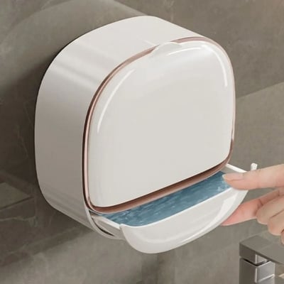Picture of Luxury Soap Case - Self Draining Soap holder with Flip Top, Wall-Mounted Soap box with Cover, Keeps Soap Dry for Bathroom & Kitchen, Best Quality Bathroom Accessories