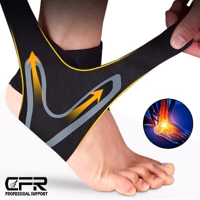 Picture of Plantar X Wrap Ankle Brace Support Compression Sleeve Elastic Plantar Fasciitis Pain Relief Foot Bandage Protective Wrap Sports Socks